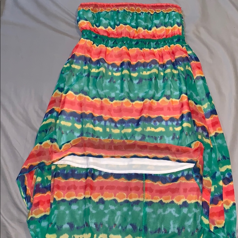 Strapless, high-low dress